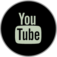 Circular logo of YouTube featuring the word 'YouTube' and a play button icon.