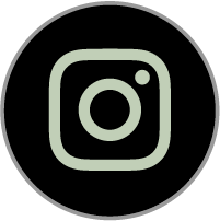 Circular Instagram icon with a light green camera symbol on a black background.