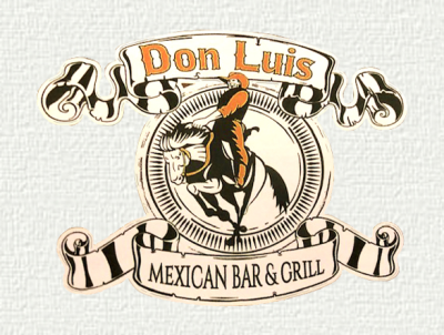 Logo of Don Luis Mexican Bar & Grill featuring a rider on a horse.